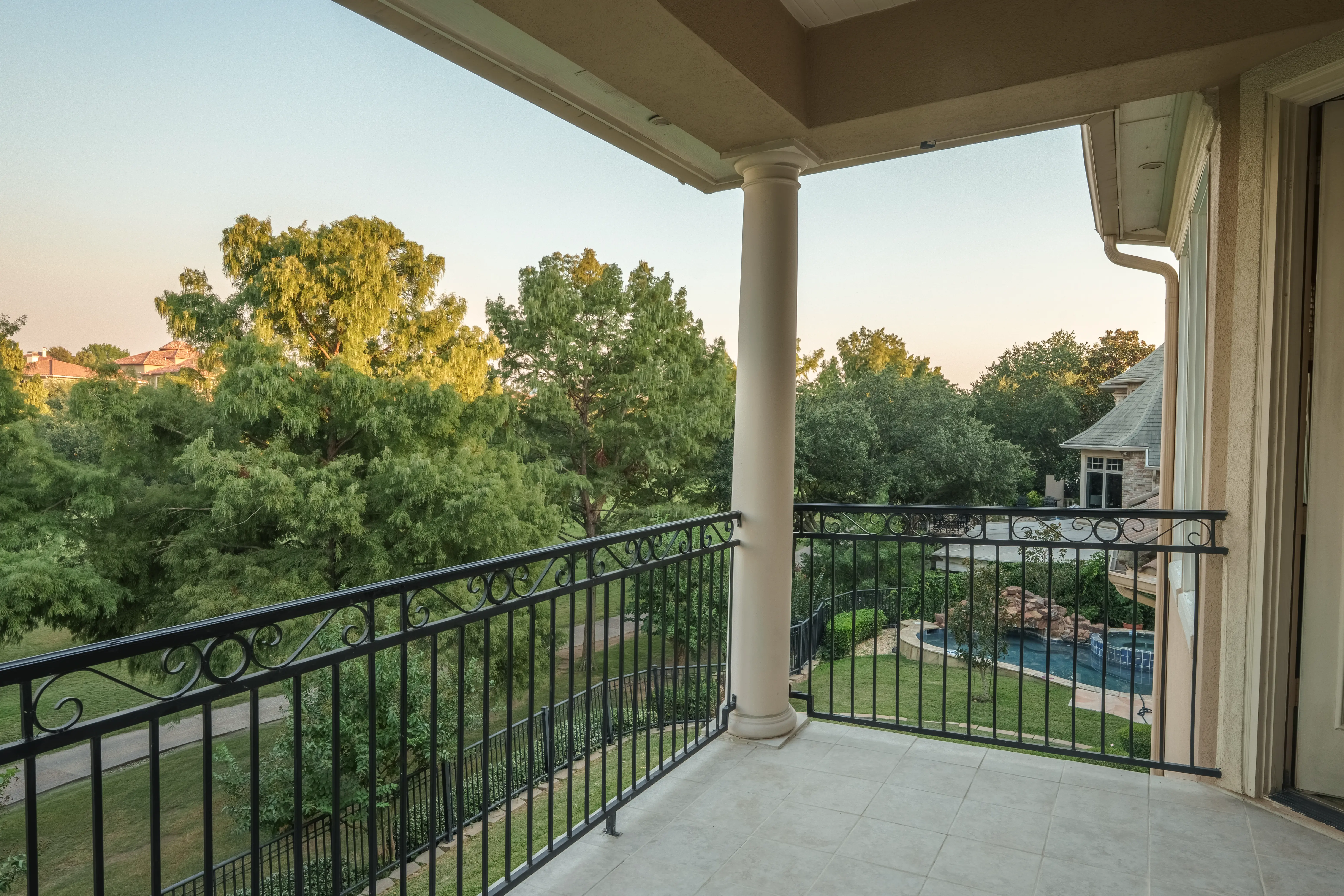 Balcony golf course view